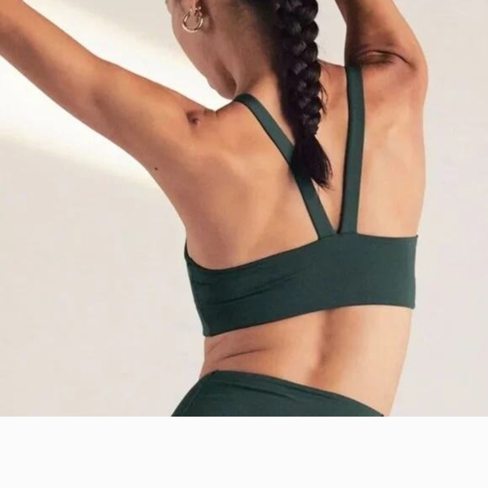 Girlfriend Collective Deep Green Sports Bra - Lou